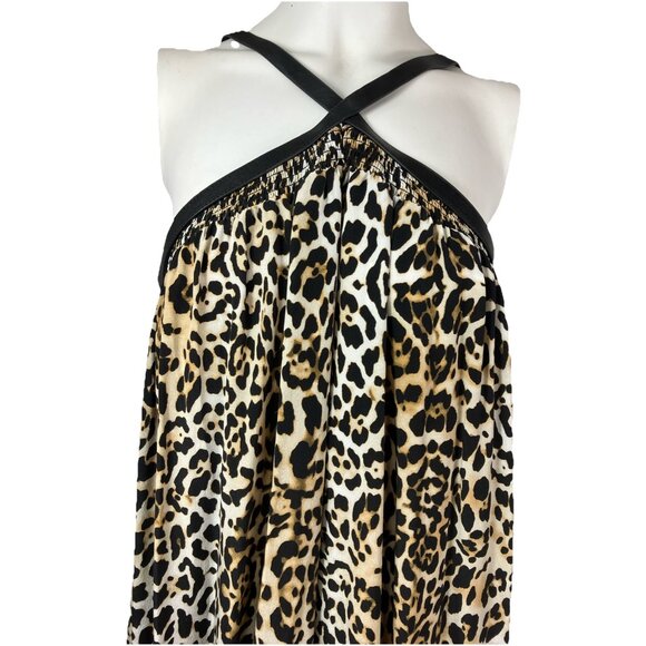 8 Rachel Zoe Silk Leopard Harness Dress - Picture 1 of 6